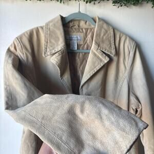 Passports tan suede leather jacket